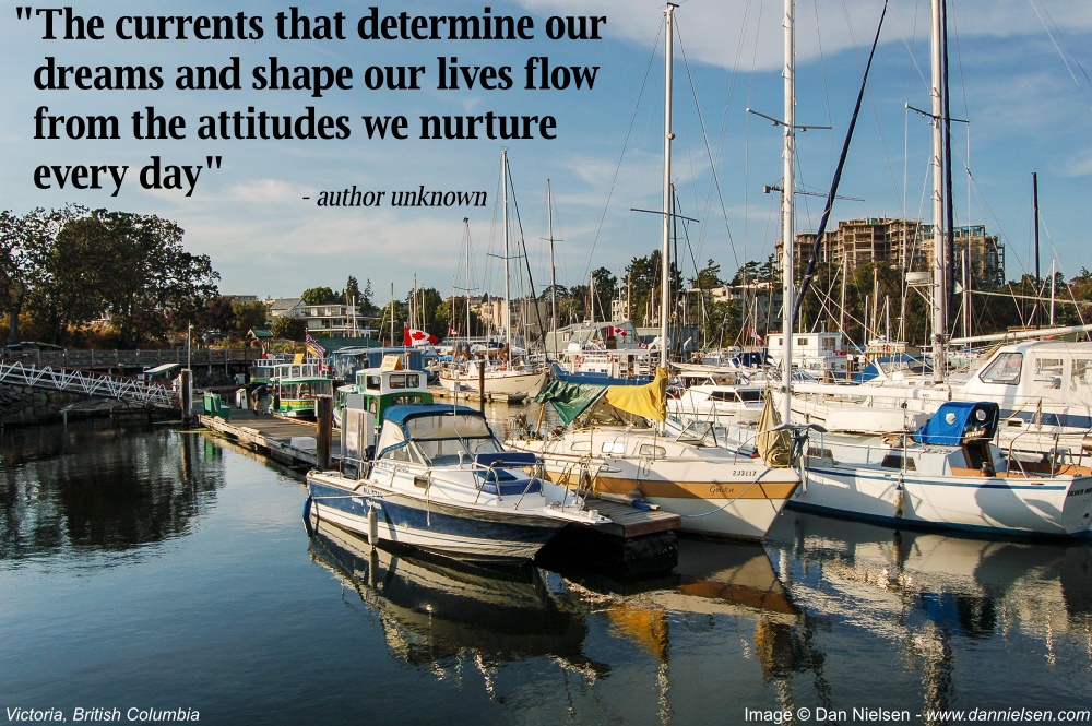 "The currents that determine our dreams and shape our lives flow from the attitudes we nurture every day" - Author Unknown