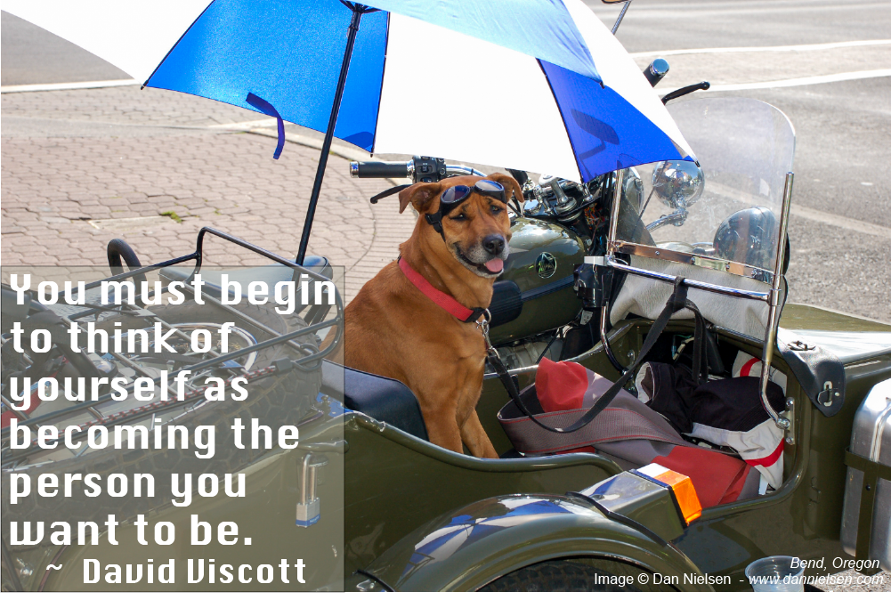 “You must begin to think of yourself as  becoming the person you want to be.”  ~  David Viscott
